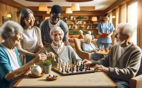 Seniors playing chess